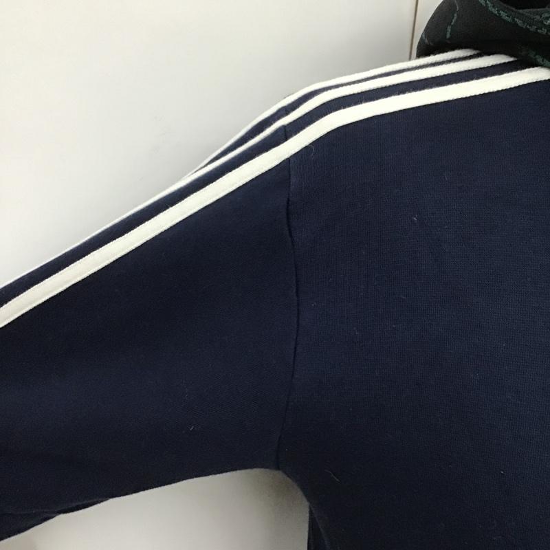 アディダス adidas パーカー 長袖 ED7017 TARTAN HOODIE プルオーバー XS ロゴ、文字 紺 / ネイビー / X 白 / ホワイト / メンズ USED 古着 中古 10087242