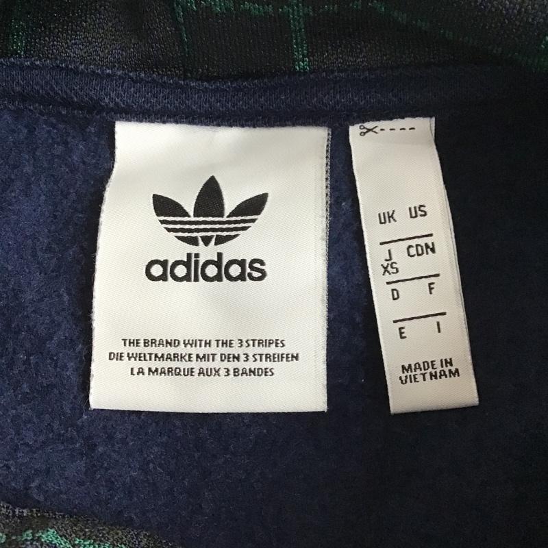 アディダス adidas パーカー 長袖 ED7017 TARTAN HOODIE プルオーバー XS ロゴ、文字 紺 / ネイビー / X 白 / ホワイト / メンズ USED 古着 中古 10087242