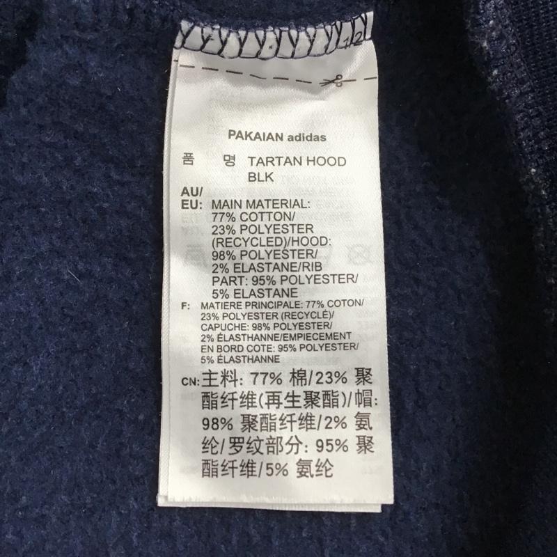 アディダス adidas パーカー 長袖 ED7017 TARTAN HOODIE プルオーバー XS ロゴ、文字 紺 / ネイビー / X 白 / ホワイト / メンズ USED 古着 中古 10087242