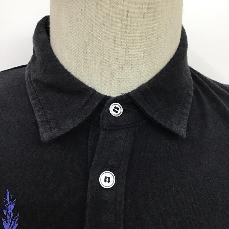 ディーゼル DIESEL ポロシャツ 半袖 S プリント 黒 / ブラック / メンズ USED 古着 中古 10087311