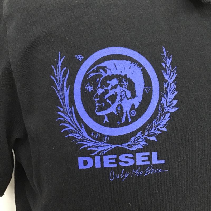 ディーゼル DIESEL ポロシャツ 半袖 S プリント 黒 / ブラック / メンズ USED 古着 中古 10087311