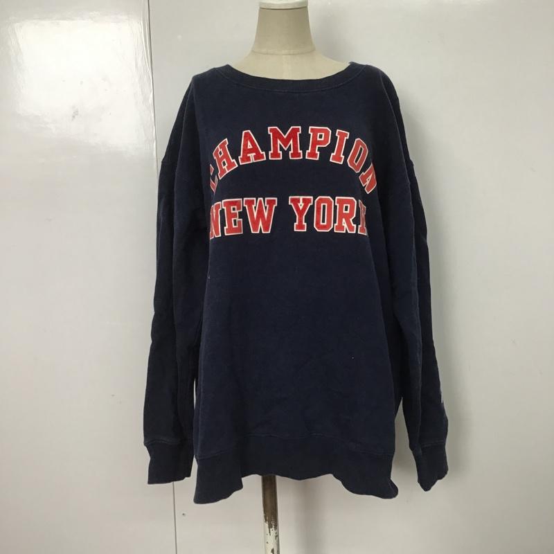 イーハイフンワールドギャラリー E hyphen world gallery トレーナー 長袖 チャンピオン FREE ロゴ、文字 紺 / ネイビー / レディース USED 古着 中古 10087417