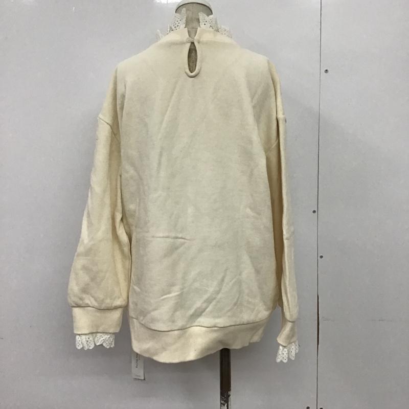グローバルワーク GLOBAL WORK トレーナー 長袖 プチエリ2WAYスウェット タグ付 L 無地 アイボリー / アイボリー / レディース USED 古着 中古 10087456