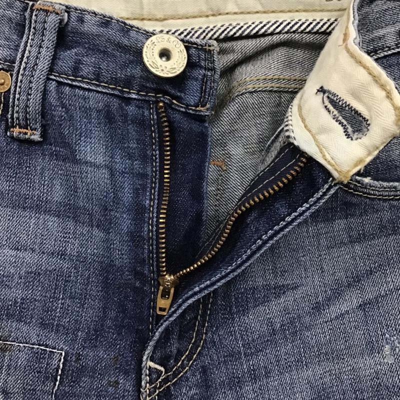 リーバイス Levi's パンツ デニム、ジーンズ LH505-0019 パッチワーク W28 L32 28インチ ダメージ加工 青 / ブルー / メンズ USED 古着 中古 10087522