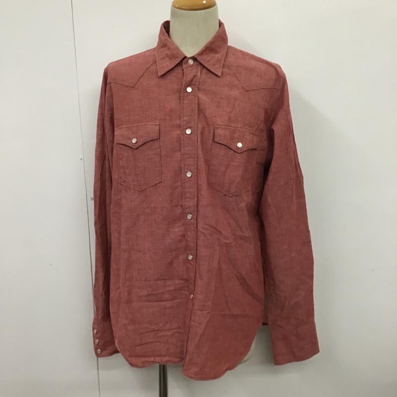 アベイシングエイプ A BATHING APE シャツ、ブラウス 長袖 ウエスタンシャツ L 刺繍 赤 / レッド / メンズ USED 古着 中古 10087530