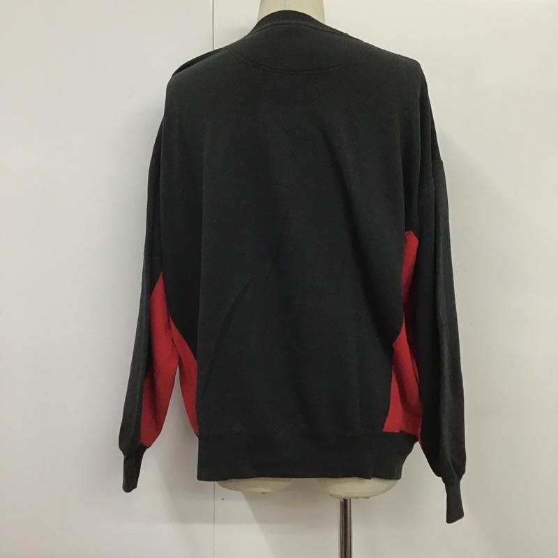 古着 USED トレーナー 長袖 L 黒 / ブラック / X 赤 / レッド / メンズ USED 古着 中古 10087595