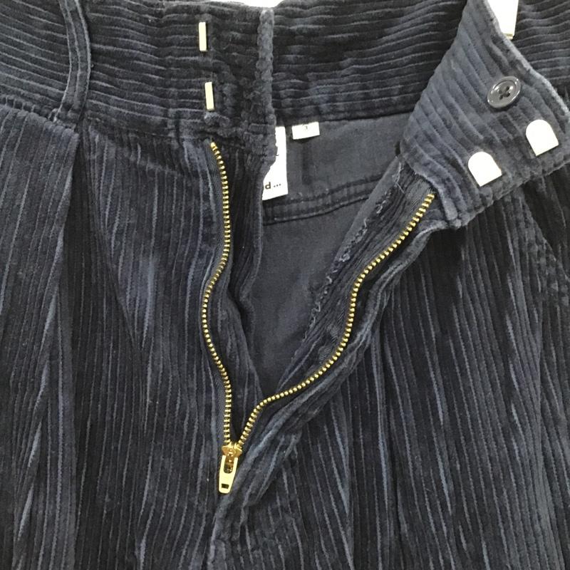ニコアンド niko and... ボトムス ボトムス コーデュロイパンツ ワイド M 無地 紺 / ネイビー / レディース USED 古着 中古 10087608