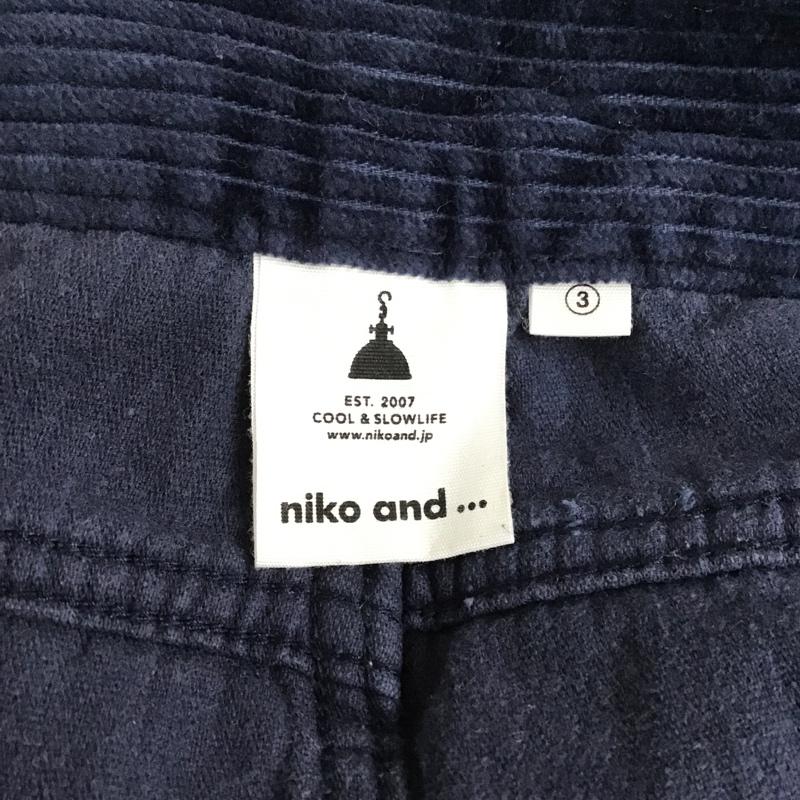 ニコアンド niko and... ボトムス ボトムス コーデュロイパンツ ワイド M 無地 紺 / ネイビー / レディース USED 古着 中古 10087608