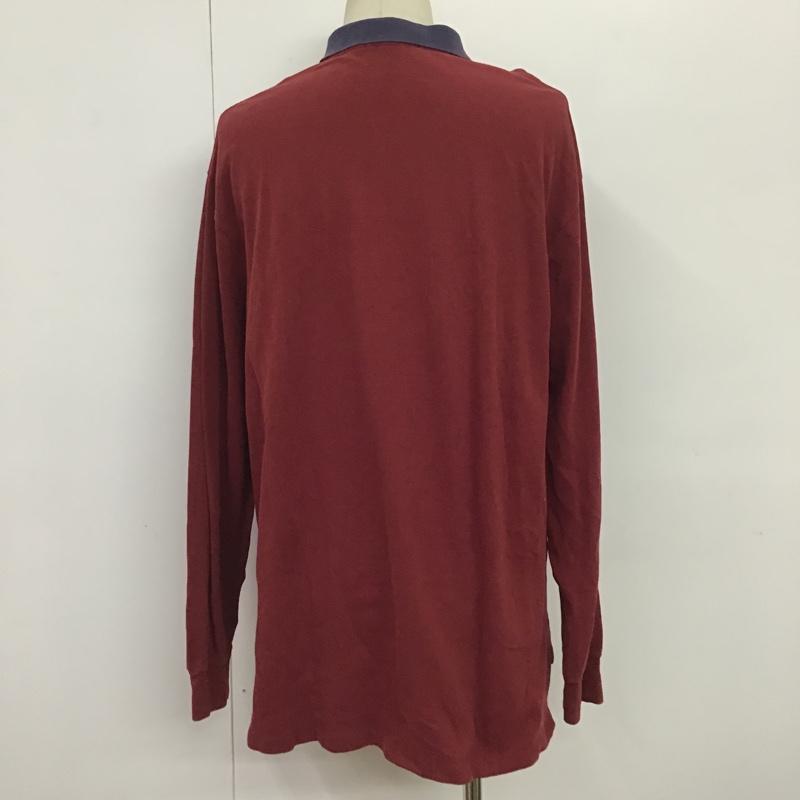 ポロバイラルフローレン Polo by RALPH LAUREN ポロシャツ 長袖 XL ワンポイント えんじ / ワインレッド / X 紺 / ネイビー / メンズ USED 古着 中古 10087614