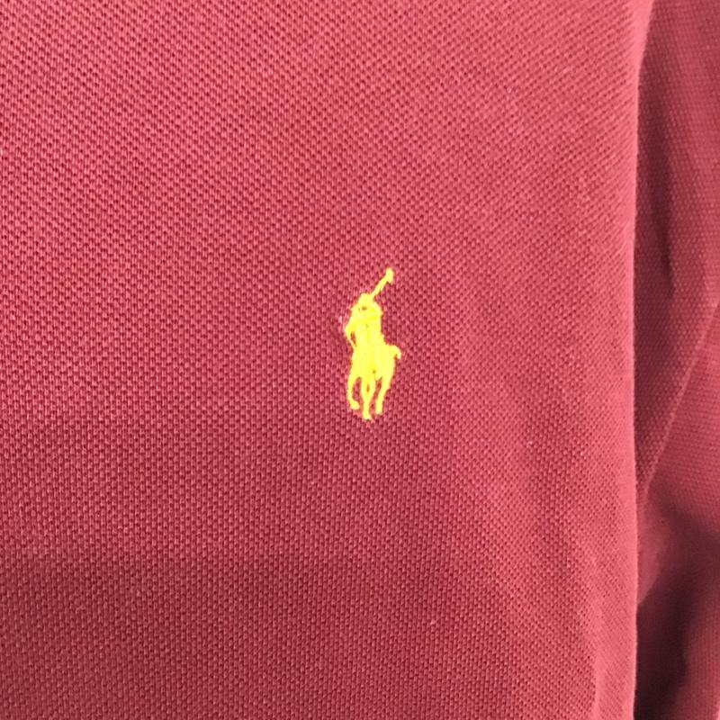 ポロバイラルフローレン Polo by RALPH LAUREN ポロシャツ 長袖 XL ワンポイント えんじ / ワインレッド / X 紺 / ネイビー / メンズ USED 古着 中古 10087614