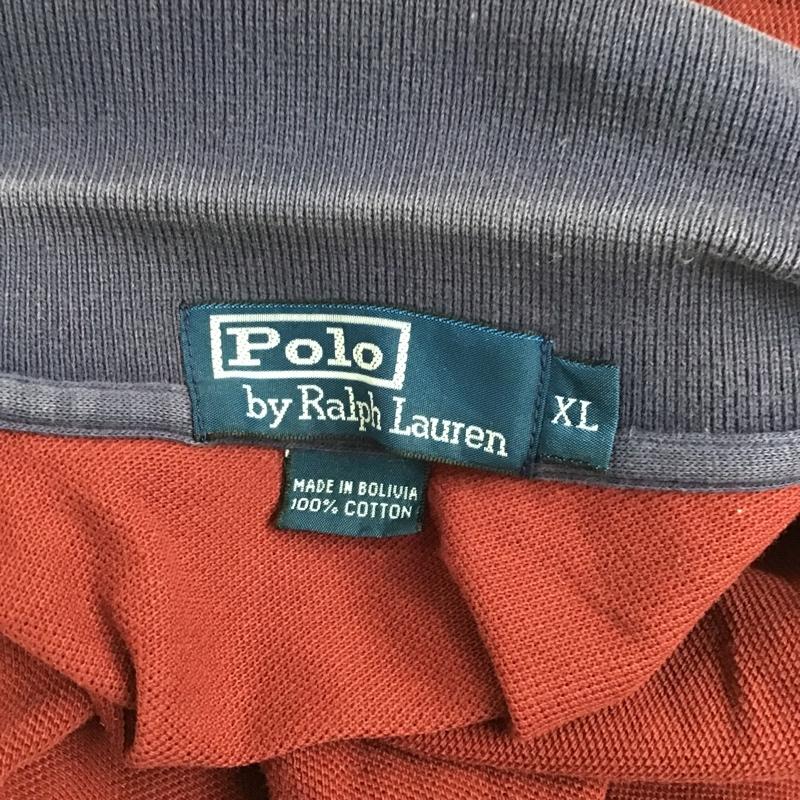 ポロバイラルフローレン Polo by RALPH LAUREN ポロシャツ 長袖 XL ワンポイント えんじ / ワインレッド / X 紺 / ネイビー / メンズ USED 古着 中古 10087614