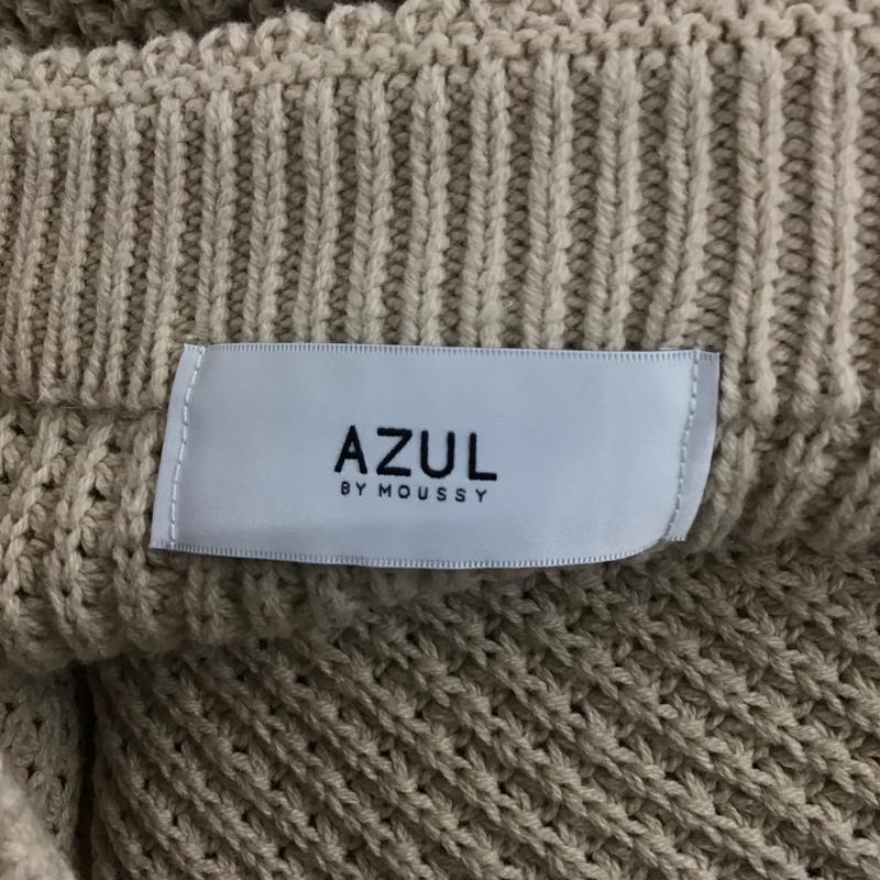 アズールバイマウジー AZUL BY MOUSSY ニット、セーター 長袖 250CSZ70-280B WAFFLE KNIT TUNIC S 無地 ベージュ / ベージュ / レディース USED 古着 中古 10087641