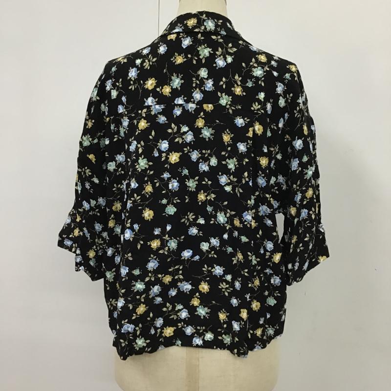 ローリーズファーム LOWRYS FARM シャツ、ブラウス 半袖 FREE 総柄 黒 / ブラック / レディース USED 古着 中古 10087672
