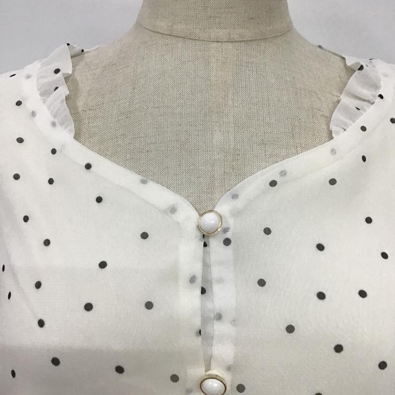 マジェスティックレゴン MAJESTIC LEGON シャツ、ブラウス 半袖 M ドット 白 / ホワイト / レディース USED 古着 中古 10087681