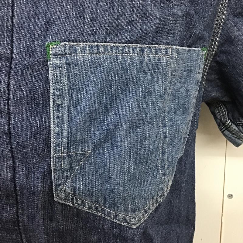 バーンズ BARNS シャツ、ブラウス 半袖 デニムシャツ 40 無地 インディゴ / インディゴ / メンズ USED 古着 中古 10087829