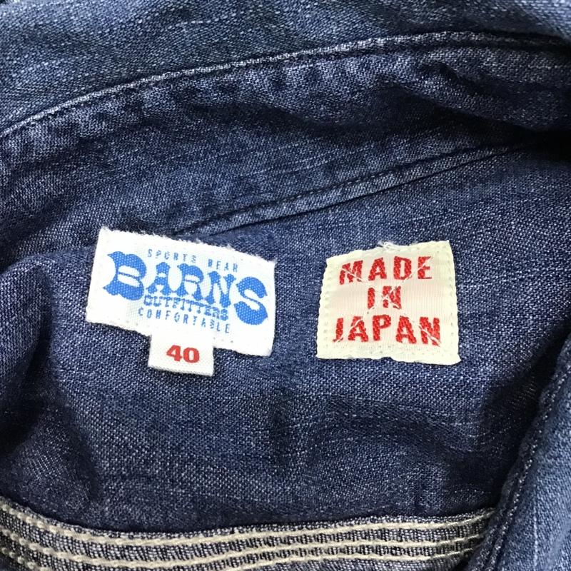 バーンズ BARNS シャツ、ブラウス 半袖 デニムシャツ 40 無地 インディゴ / インディゴ / メンズ USED 古着 中古 10087829