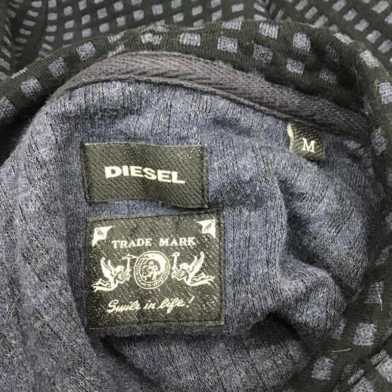 ディーゼル DIESEL パーカー 長袖 KDE8F200 ジップアップ M チェック 黒 / ブラック / X 紺 / ネイビー / メンズ USED 古着 中古 10087861