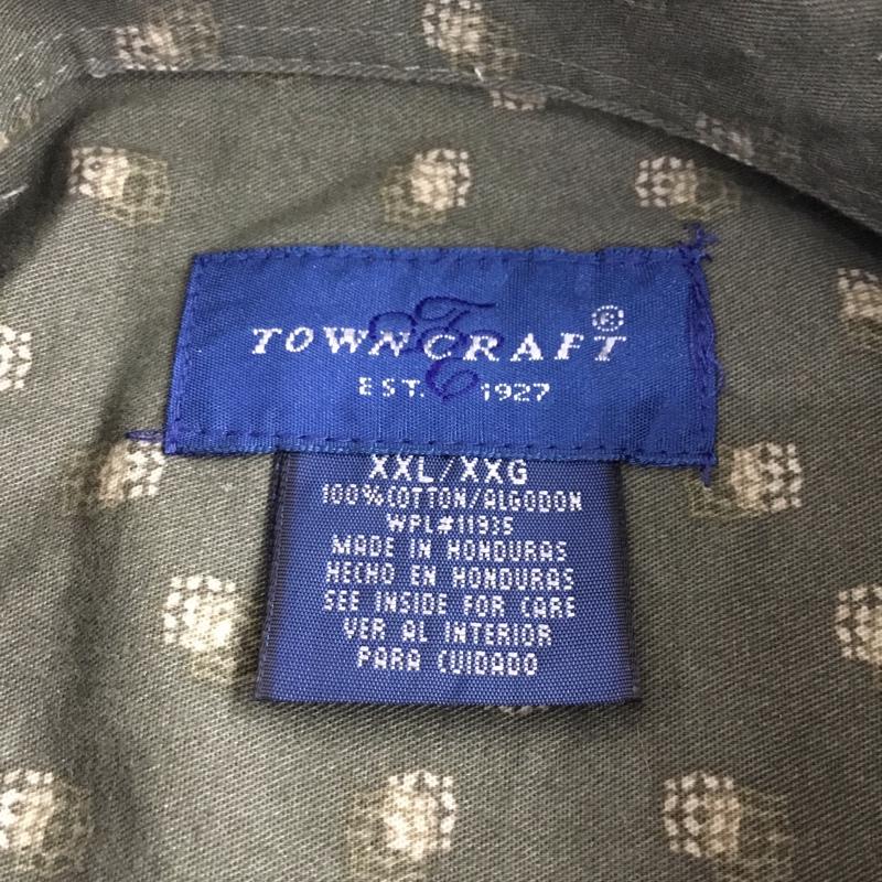 タウンクラフト TOWNCRAFT シャツ、ブラウス 長袖 183186 ボタンダウン XXL 総柄 カーキ / カーキ / メンズ USED 古着 中古 10087910