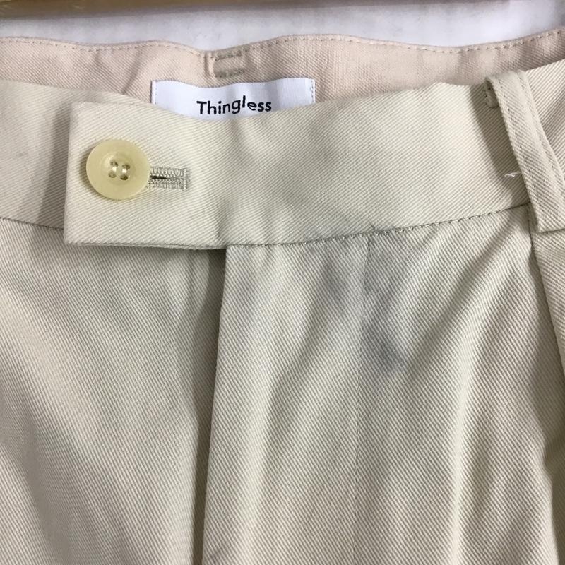 シングレス Thingless パンツ スラックス L 無地 アイボリー / アイボリー / メンズ USED 古着 中古 10087973