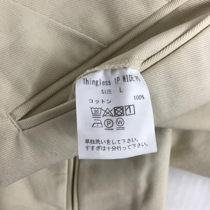 シングレス Thingless パンツ スラックス L 無地 アイボリー / アイボリー / メンズ USED 古着 中古 10087973