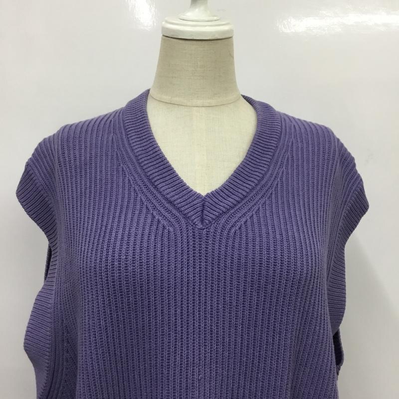 ザラ ZARA ベスト ベスト ニットベスト L 無地 紫 / パープル / レディース USED 古着 中古 10088160