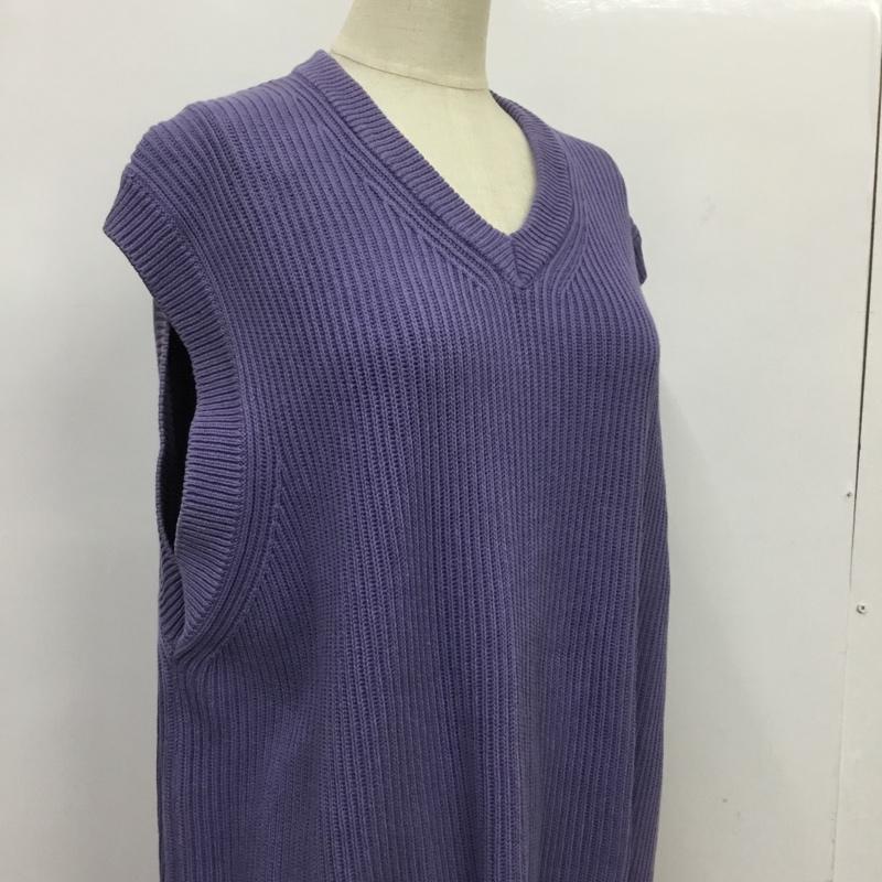 ザラ ZARA ベスト ベスト ニットベスト L 無地 紫 / パープル / レディース USED 古着 中古 10088160