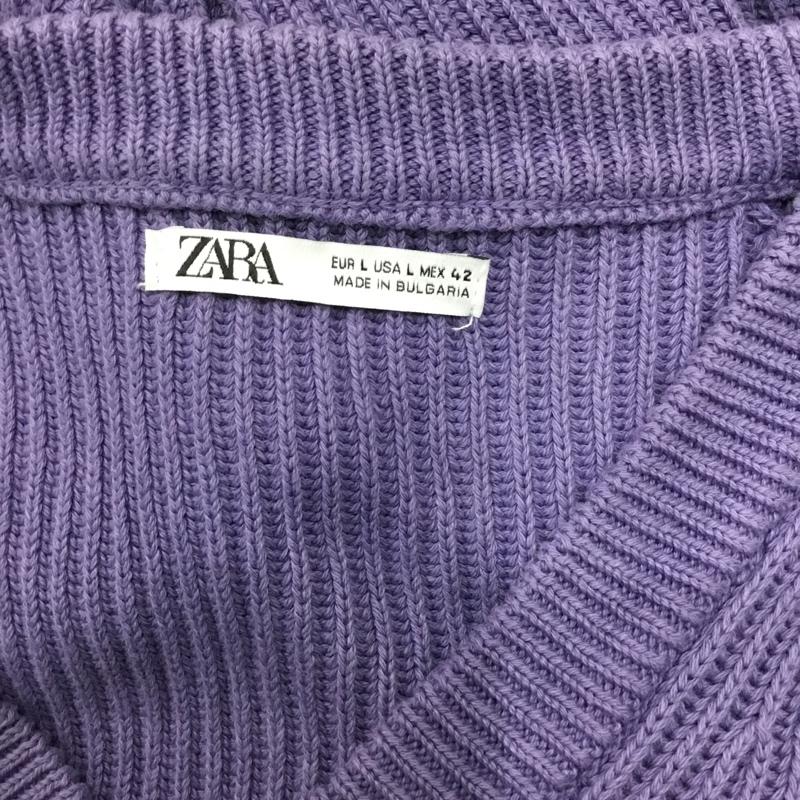 ザラ ZARA ベスト ベスト ニットベスト L 無地 紫 / パープル / レディース USED 古着 中古 10088160