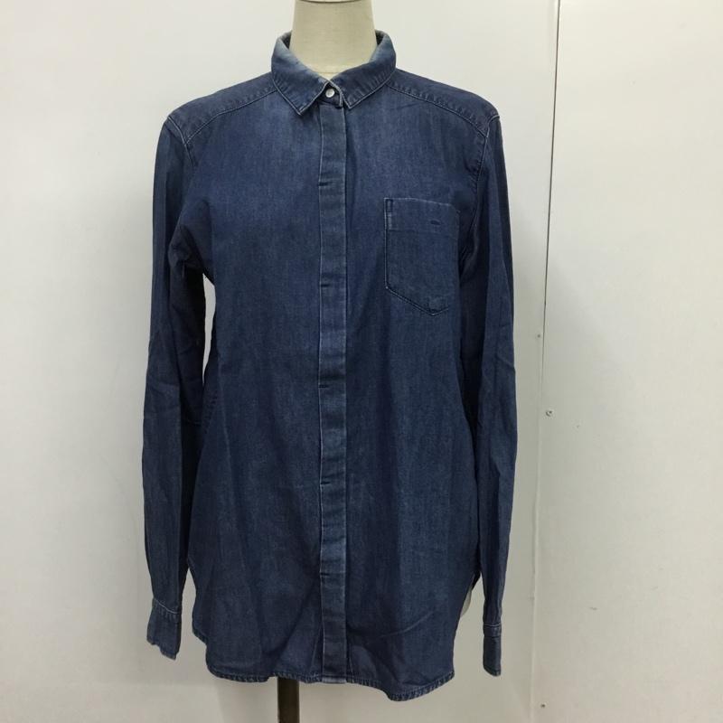 アンタイトル UNTITLED シャツ、ブラウス 長袖 2 無地 インディゴ / インディゴ / レディース USED 古着 中古 10088166
