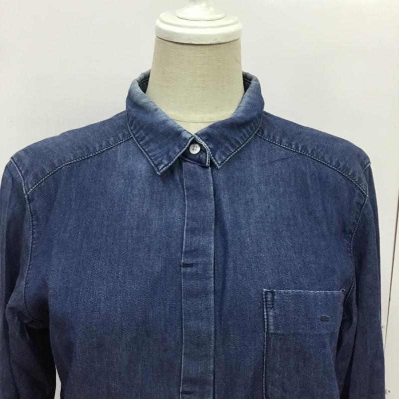 アンタイトル UNTITLED シャツ、ブラウス 長袖 2 無地 インディゴ / インディゴ / レディース USED 古着 中古 10088166