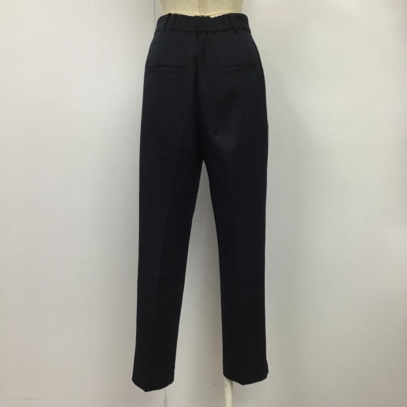 インデックス index パンツ スラックス C58-65016 ストレッチカルゼ テーパードパンツ S 無地 紺 / ネイビー / レディース USED 古着 中古 10088221