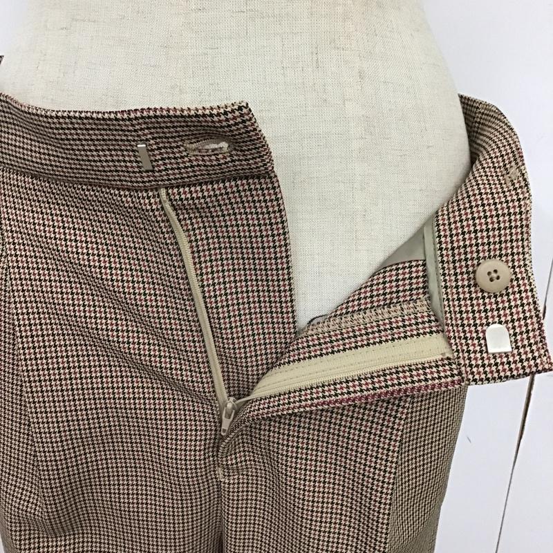 ローリーズファーム LOWRYS FARM パンツ スラックス LF520043AD タック センタープレス L 千鳥格子 ベージュ / ベージュ / X 黒 / ブラック / X 赤 / レッド / レディース USED 古着 中古 10088442