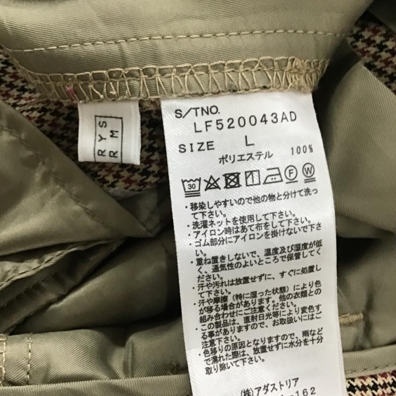 ローリーズファーム LOWRYS FARM パンツ スラックス LF520043AD タック センタープレス L 千鳥格子 ベージュ / ベージュ / X 黒 / ブラック / X 赤 / レッド / レディース USED 古着 中古 10088442
