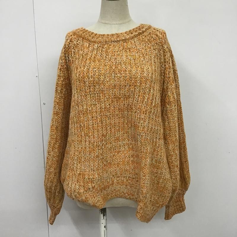 ジーナシス JEANASIS ニット、セーター 長袖 JS063063TP FREE 無地 橙 / オレンジ / レディース USED 古着 中古 10088450