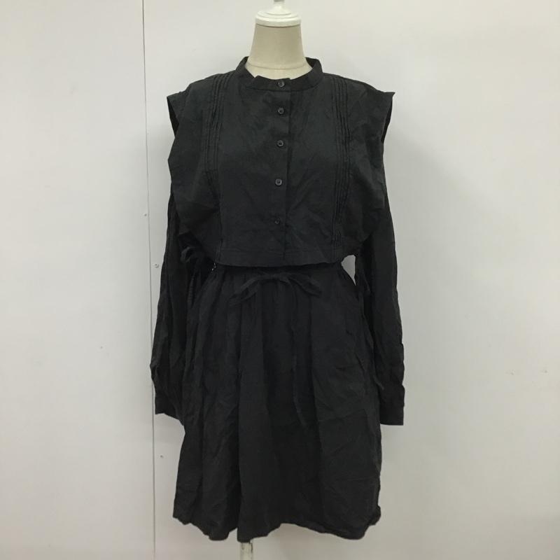 ローリーズファーム LOWRYS FARM シャツ、ブラウス 長袖 FREE 無地 黒 / ブラック / レディース USED 古着 中古 10088507
