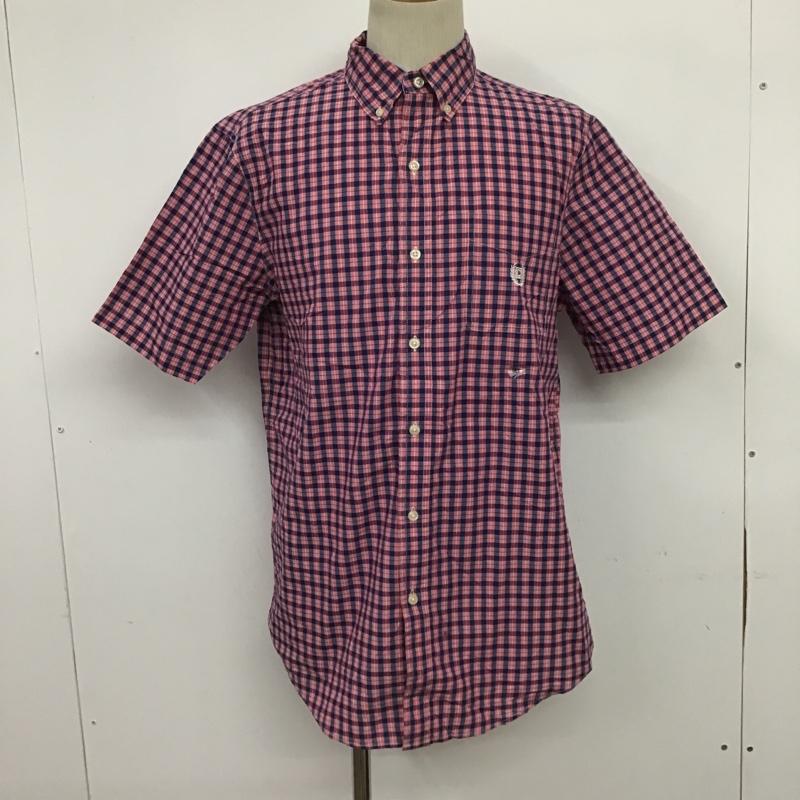 チャップス CHAPS シャツ、ブラウス 半袖 200014482 ボタンダウン チェック M ワンポイント 桃 / ピンク / X 紺 / ネイビー / X 白 / ホワイト / メンズ USED 古着 中古 10088525