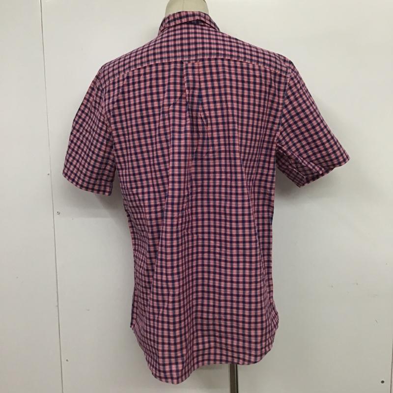 チャップス CHAPS シャツ、ブラウス 半袖 200014482 ボタンダウン チェック M ワンポイント 桃 / ピンク / X 紺 / ネイビー / X 白 / ホワイト / メンズ USED 古着 中古 10088525