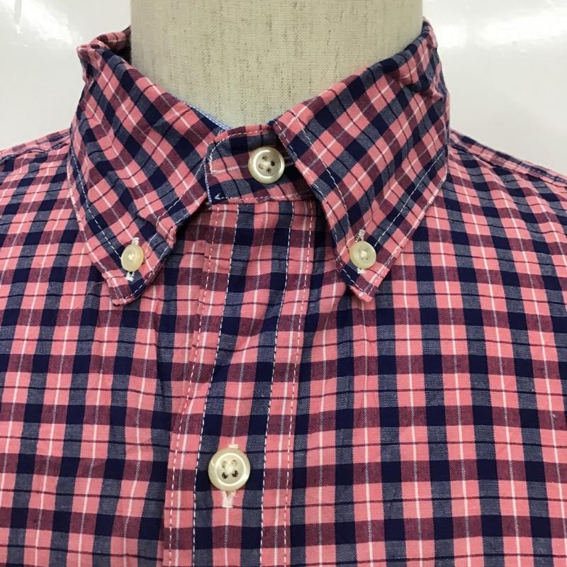 チャップス CHAPS シャツ、ブラウス 半袖 200014482 ボタンダウン チェック M ワンポイント 桃 / ピンク / X 紺 / ネイビー / X 白 / ホワイト / メンズ USED 古着 中古 10088525