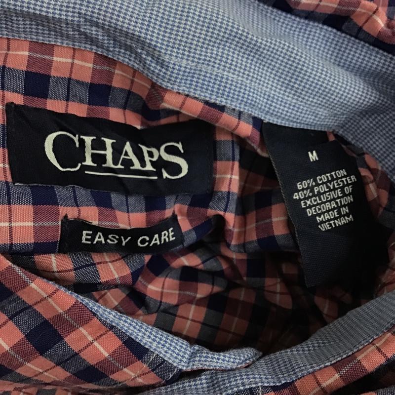 チャップス CHAPS シャツ、ブラウス 半袖 200014482 ボタンダウン チェック M ワンポイント 桃 / ピンク / X 紺 / ネイビー / X 白 / ホワイト / メンズ USED 古着 中古 10088525
