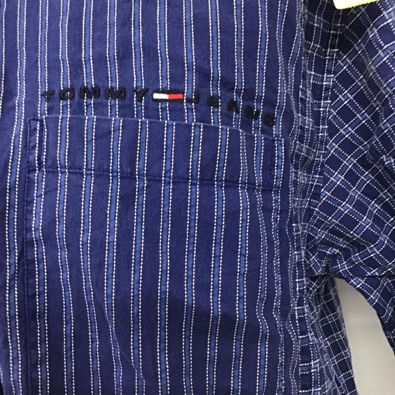 トミー ジーンズ TOMMY JEANS シャツ、ブラウス 半袖 0255694 M ロゴ、文字 紺 / ネイビー / メンズ USED 古着 中古 10088562