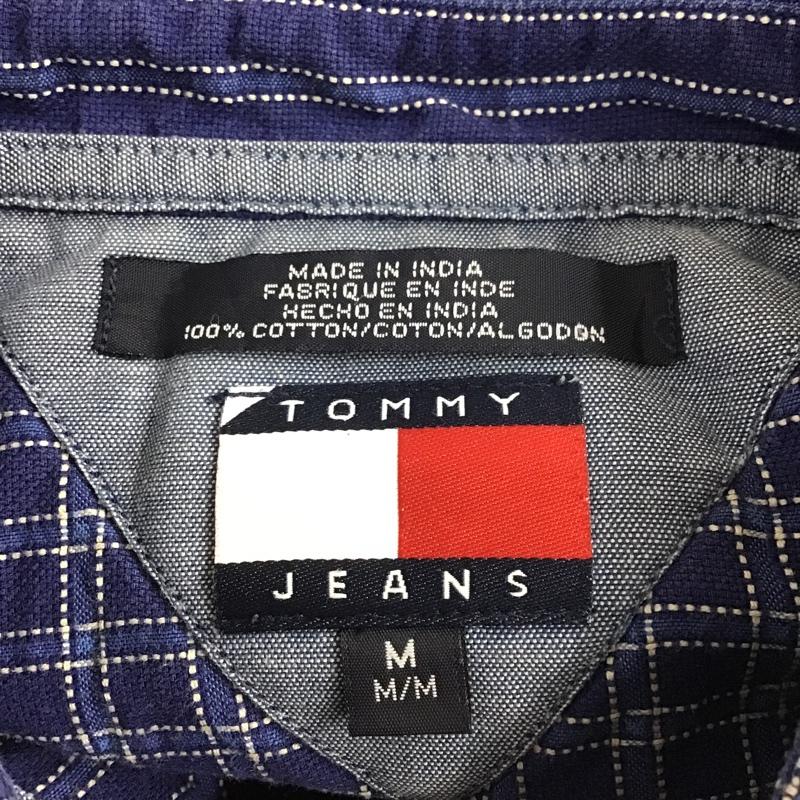 トミー ジーンズ TOMMY JEANS シャツ、ブラウス 半袖 0255694 M ロゴ、文字 紺 / ネイビー / メンズ USED 古着 中古 10088562