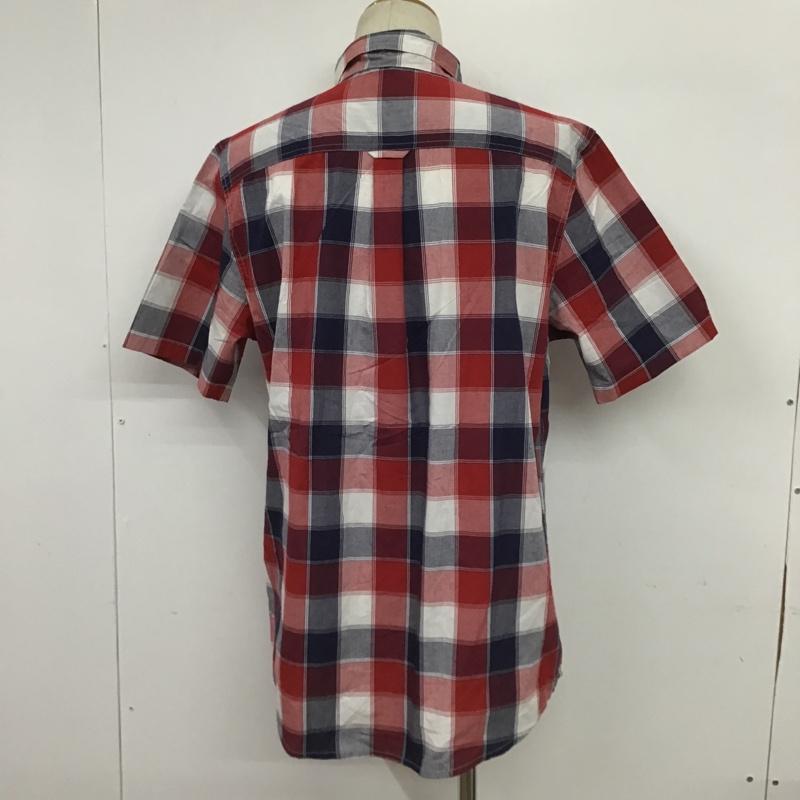 チャップス CHAPS シャツ、ブラウス 半袖 ボタンダウン チェック M ワンポイント 白 / ホワイト / X 赤 / レッド / X 紺 / ネイビー / メンズ USED 古着 中古 10088566