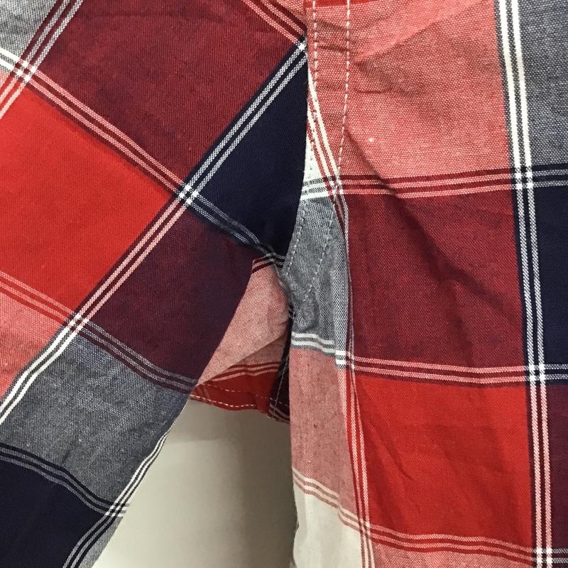 チャップス CHAPS シャツ、ブラウス 半袖 ボタンダウン チェック M ワンポイント 白 / ホワイト / X 赤 / レッド / X 紺 / ネイビー / メンズ USED 古着 中古 10088566