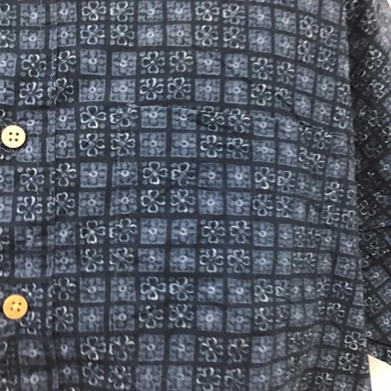 チャップスラルフローレン CHAPSRALPHLAUREN シャツ、ブラウス 半袖 ボタンダウン L 総柄 紺 / ネイビー / メンズ USED 古着 中古 10088570