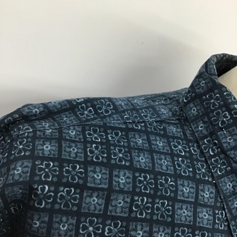 チャップスラルフローレン CHAPSRALPHLAUREN シャツ、ブラウス 半袖 ボタンダウン L 総柄 紺 / ネイビー / メンズ USED 古着 中古 10088570