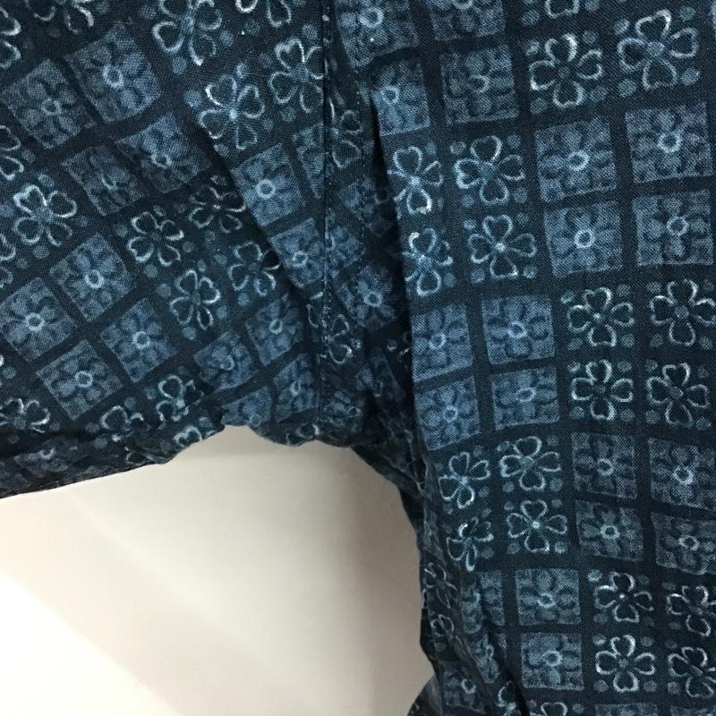 チャップスラルフローレン CHAPSRALPHLAUREN シャツ、ブラウス 半袖 ボタンダウン L 総柄 紺 / ネイビー / メンズ USED 古着 中古 10088570