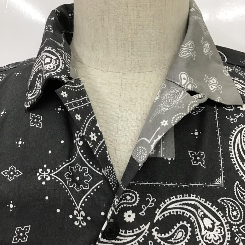 ロデオクラウンズ Rodeo Crowns シャツ、ブラウス 半袖 421FSW30-1300 タイプライター オープンカラーシャツ M バンダナ柄 灰 / グレー / X チャコールグレー / チャコールグレー / メンズ USED 古着 中古 10088577