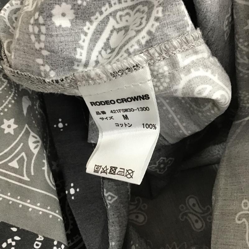 ロデオクラウンズ Rodeo Crowns シャツ、ブラウス 半袖 421FSW30-1300 タイプライター オープンカラーシャツ M バンダナ柄 灰 / グレー / X チャコールグレー / チャコールグレー / メンズ USED 古着 中古 10088577