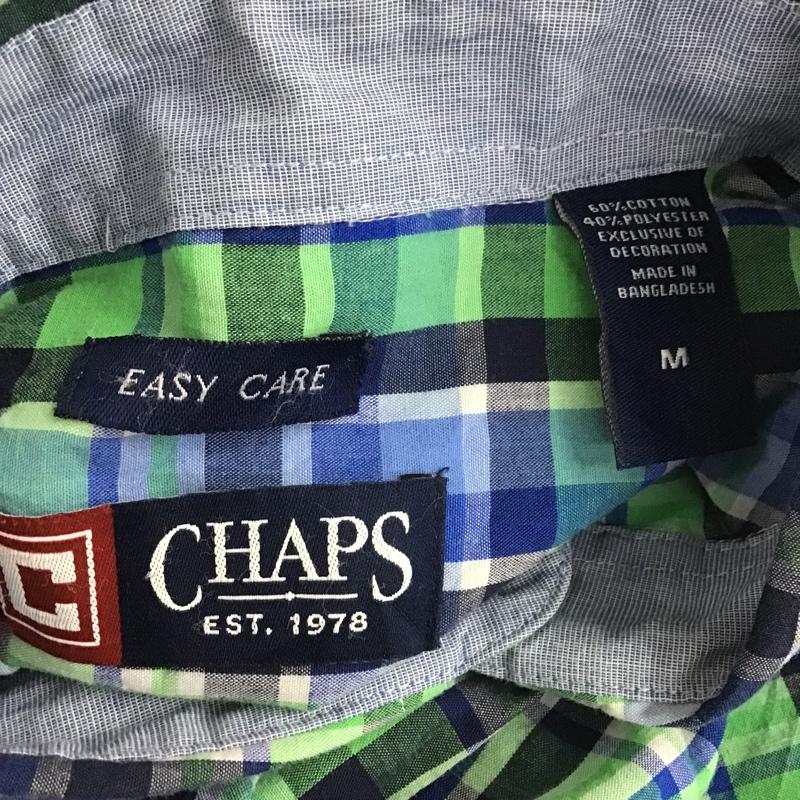 チャップス CHAPS シャツ、ブラウス 半袖 チェック ボタンダウン M ワンポイント マルチカラー / マルチカラー / メンズ USED 古着 中古 10088584