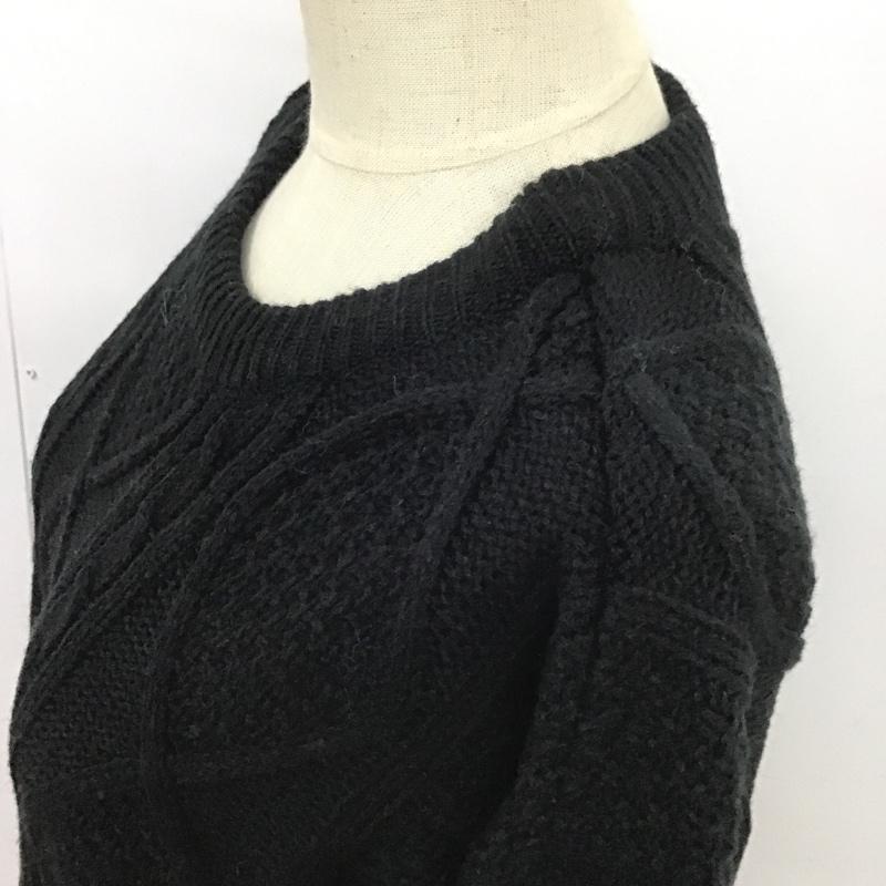 ローリーズファーム LOWRYS FARM ニット、セーター 長袖 L 無地 黒 / ブラック / レディース USED 古着 中古 10088608