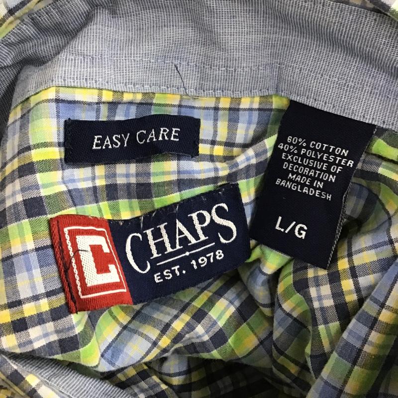 チャップスラルフローレン CHAPSRALPHLAUREN シャツ、ブラウス 半袖 ボタンダウンシャツ L チェック マルチカラー / マルチカラー / メンズ USED 古着 中古 10088646